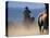 Cowboy Riding Horseback, Oregon, USA-William Sutton-Stretched Canvas