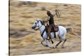 Cowboy Riding the Range-Terry Eggers-Stretched Canvas