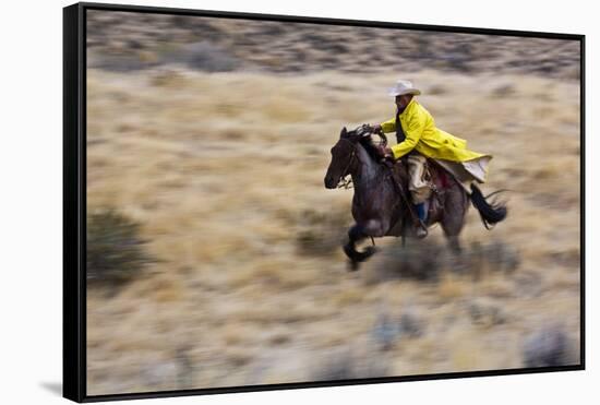 Cowboy Riding the Range-Terry Eggers-Framed Stretched Canvas