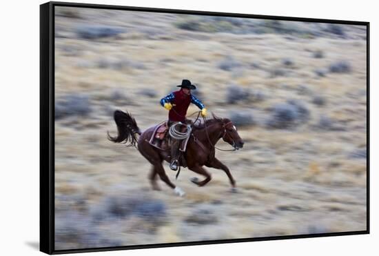 Cowboy Riding the Range-Terry Eggers-Framed Stretched Canvas