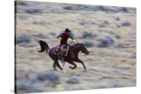 Cowboy Riding the Range-Terry Eggers-Stretched Canvas