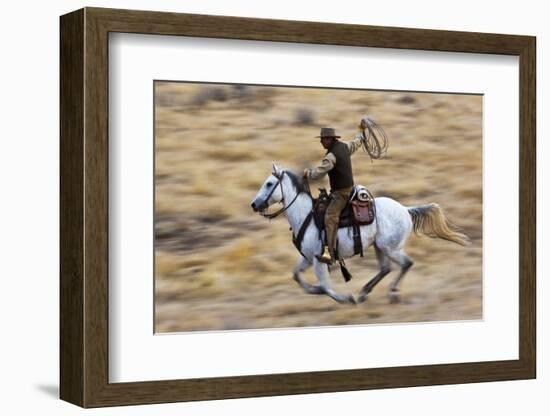 Cowboy Riding the Range-Terry Eggers-Framed Premium Photographic Print