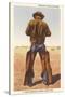 Cowboy Rolling Cigarette-null-Stretched Canvas