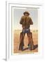 Cowboy Rolling Cigarette-null-Framed Art Print