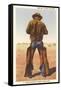 Cowboy Rolling Cigarette-null-Framed Stretched Canvas