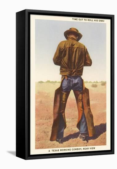 Cowboy Rolling Cigarette-null-Framed Stretched Canvas