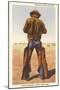 Cowboy Rolling Cigarette-null-Mounted Art Print
