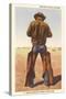 Cowboy Rolling Cigarette-null-Stretched Canvas