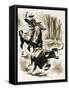 Cowboy Ropes a Steer from Horseback with a Lasso-Henry Charles Fox-Framed Stretched Canvas