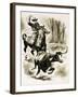 Cowboy Ropes a Steer from Horseback with a Lasso-Henry Charles Fox-Framed Giclee Print