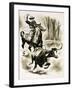 Cowboy Ropes a Steer from Horseback with a Lasso-Henry Charles Fox-Framed Giclee Print