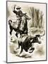 Cowboy Ropes a Steer from Horseback with a Lasso-Henry Charles Fox-Mounted Giclee Print