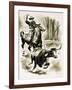 Cowboy Ropes a Steer from Horseback with a Lasso-Henry Charles Fox-Framed Giclee Print