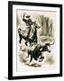 Cowboy Ropes a Steer from Horseback with a Lasso-Henry Charles Fox-Framed Giclee Print