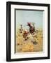 Cowboy Roping a Steer-Charles Marion Russell-Framed Art Print