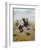 Cowboy Roping a Steer-Charles Marion Russell-Framed Giclee Print