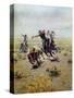 Cowboy Roping a Steer-Charles Marion Russell-Stretched Canvas