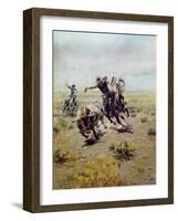 Cowboy Roping a Steer-Charles Marion Russell-Framed Giclee Print