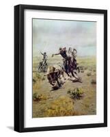 Cowboy Roping a Steer-Charles Marion Russell-Framed Giclee Print