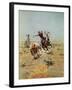 Cowboy Roping A Steer-Charles Marion Russell-Framed Art Print