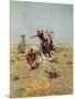 Cowboy Roping A Steer-Charles Marion Russell-Mounted Art Print