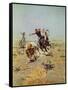 Cowboy Roping A Steer-Charles Marion Russell-Framed Stretched Canvas