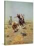 Cowboy Roping A Steer-Charles Marion Russell-Stretched Canvas