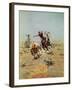 Cowboy Roping A Steer-Charles Marion Russell-Framed Premium Giclee Print