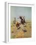 Cowboy Roping A Steer-Charles Marion Russell-Framed Art Print