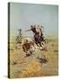 Cowboy Roping A Steer-Charles Marion Russell-Stretched Canvas