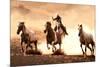 Cowboy roping Horses western-null-Mounted Photo