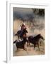 Cowboy Roping Horses-John Luke-Framed Photographic Print