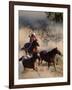 Cowboy Roping Horses-John Luke-Framed Photographic Print