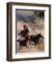 Cowboy Roping Horses-John Luke-Framed Photographic Print