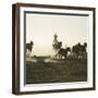 Cowboy Rounding up Quarter Horses-DLILLC-Framed Photographic Print