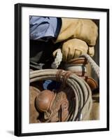 Cowboy's Gloved Hands, Ponderosa Ranch, Seneca, Oregon, USA-Wendy Kaveney-Framed Photographic Print