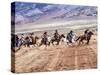 Cowboy's in Motion across the Field-Terry Eggers-Stretched Canvas