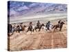 Cowboy's in Motion across the Field-Terry Eggers-Stretched Canvas