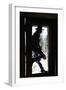 Cowboy Silhouetted in Door Frame-null-Framed Photographic Print