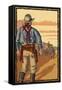 Cowboy Standoff-Lantern Press-Framed Stretched Canvas