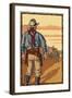 Cowboy Standoff-Lantern Press-Framed Art Print