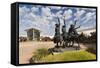 Cowboy Statue, Coming Through the Rye, Oklahoma City, Oklahoma, USA-Walter Bibikow-Framed Stretched Canvas