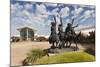 Cowboy Statue, Coming Through the Rye, Oklahoma City, Oklahoma, USA-Walter Bibikow-Mounted Photographic Print