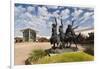 Cowboy Statue, Coming Through the Rye, Oklahoma City, Oklahoma, USA-Walter Bibikow-Framed Photographic Print