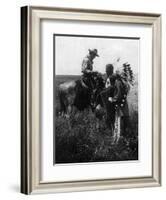 Cowboy Trading with Indians Using Sign Language - Tucumcari, NM-Lantern Press-Framed Art Print