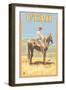 Cowboy - Utah-Lantern Press-Framed Art Print