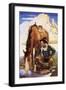 Cowboy Watering His Horse, 1937-Newell Convers Wyeth-Framed Premium Giclee Print