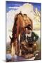 Cowboy Watering His Horse, 1937-Newell Convers Wyeth-Mounted Premium Giclee Print