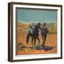 Cowboy with Horse - Citrus Crate Label-Lantern Press-Framed Art Print