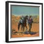 Cowboy with Horse - Citrus Crate Label-Lantern Press-Framed Art Print